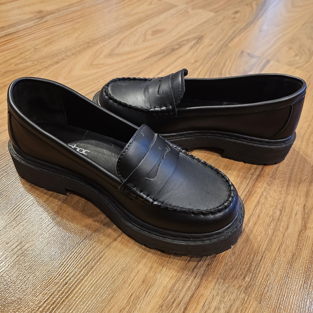 Boohoo Chunky Black Platform Loafers - Picture 5 of 8
